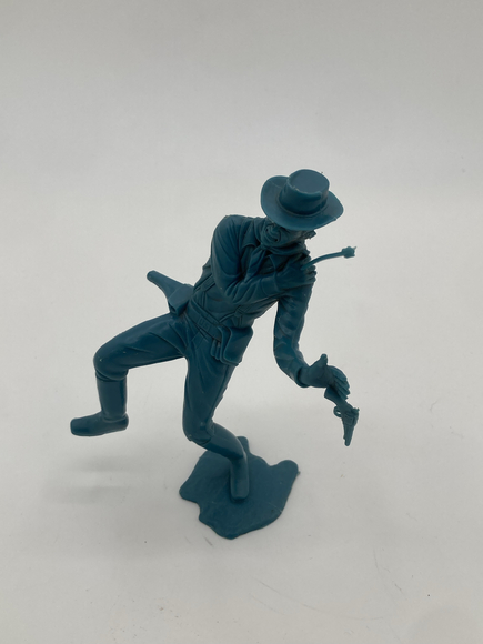 Vintage Marx Western Cowboy Plastic Figure – Blue 1960s Toy Soldier - Picture 4 of 5